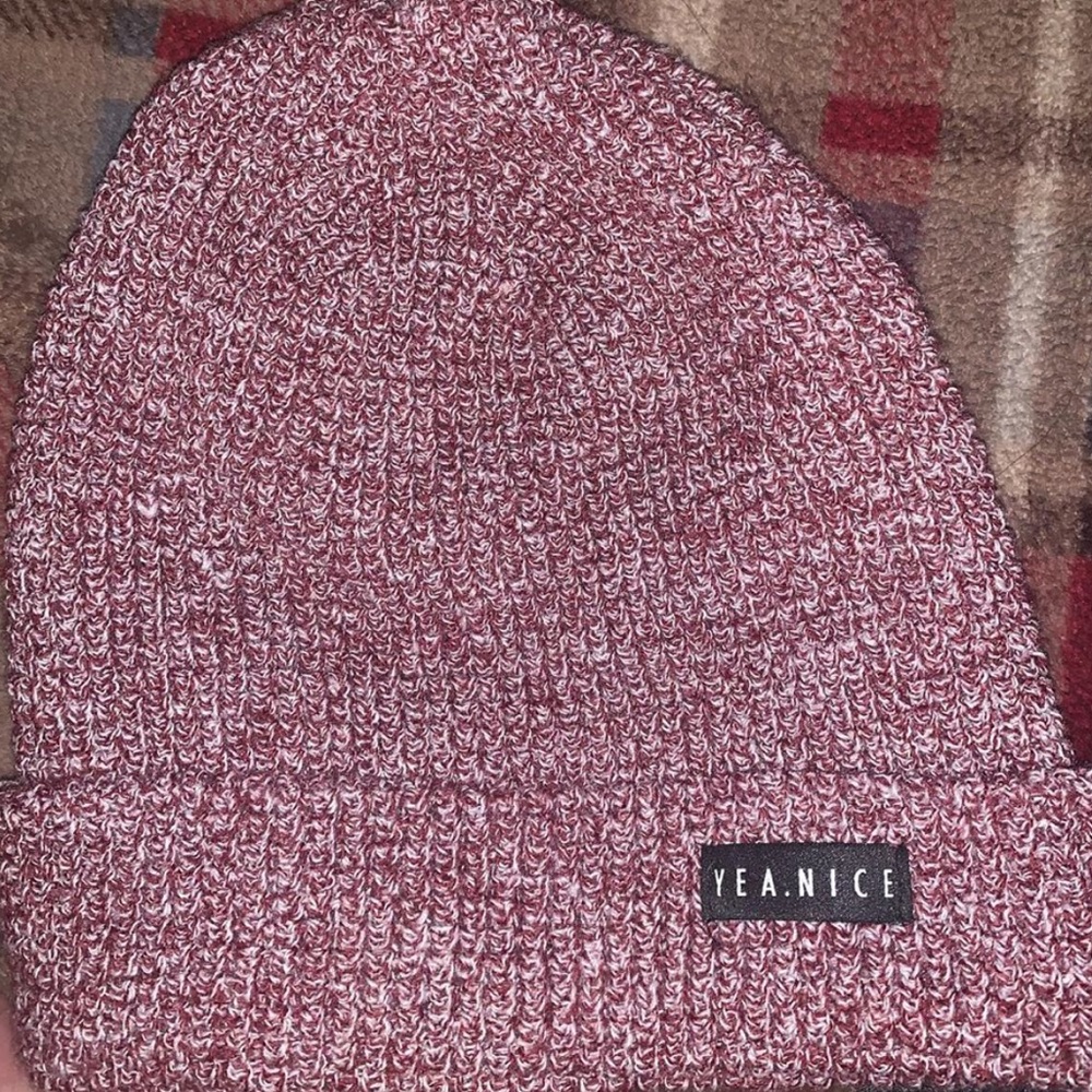 Pinkish reddish beanie